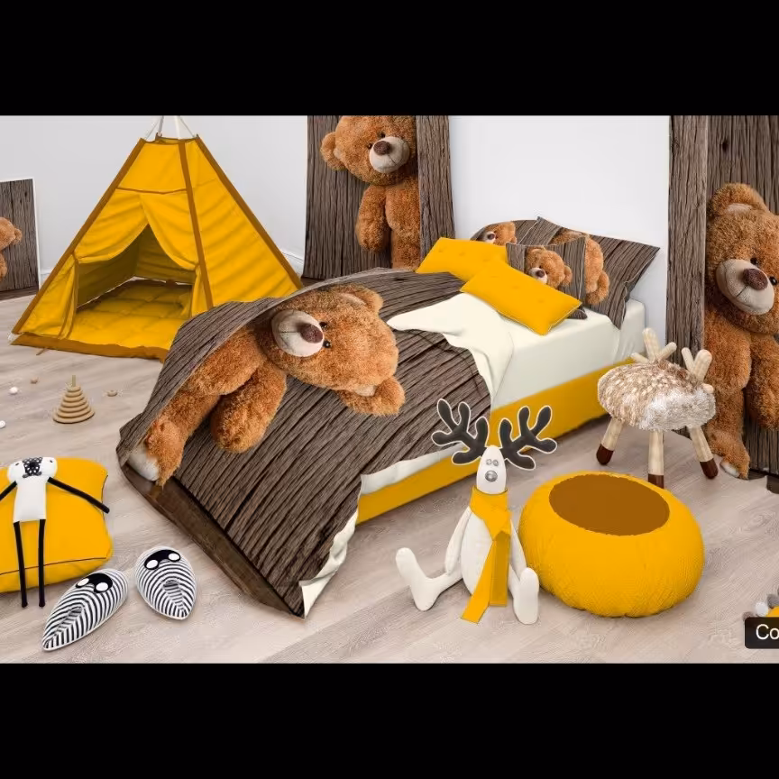 سرویس روتختی یک نفره 4تیکه سه بعدی دخترانه پسرانه ارسال رایگان 