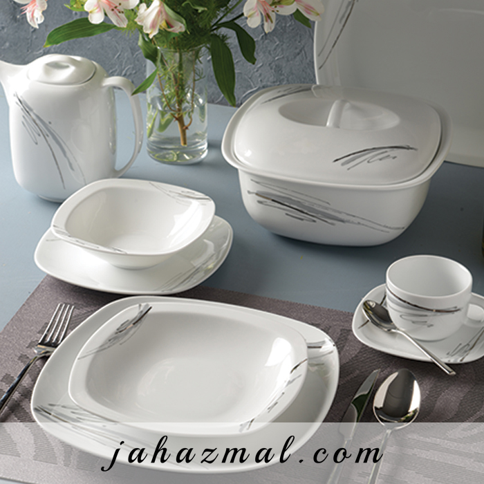 سرویس چینی زرین طرح آلبا طوسی 98 پارچه