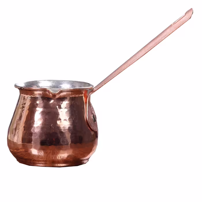 قهوه جوش مسی و دسته مسی چکشی سایز 4کاپ کد zh66