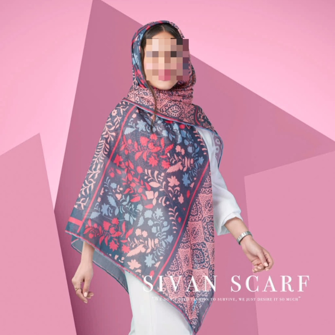 روسری زنانه نخ وال دور دست دوز طرح سنتی خنک