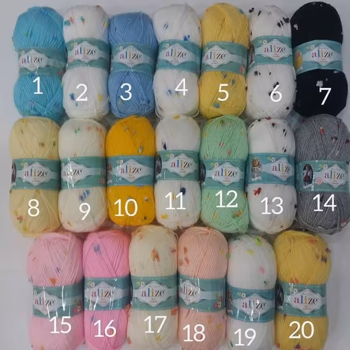 کاموا آلیز بی بی فلاور با طرح شکوفه های رنگارنگ فانتزی نرم شیک و جذاب