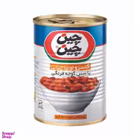 کنسرو لوبیا چیتی با سس گوجه فرنگی چین چین وزن 400 گرم