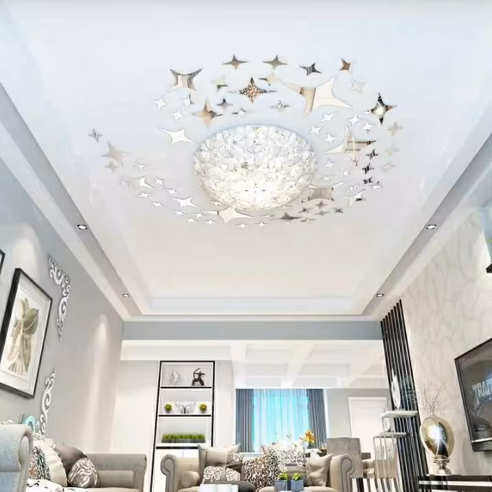 آینه پلکسی زیبا برای تزئین سقف و دور لوستر