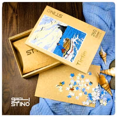 پازل شیشه ای استینو 260 تکه طرح تن تن (کد 19103)،(باجعبه)