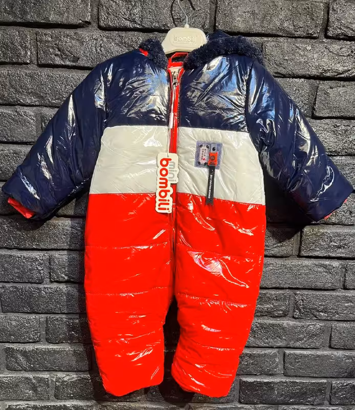 کاپشن سرهمی نوزادی بامبیلی اورجینال ترکیه با پاپوش و  سایز   12-9  ماه   bombili