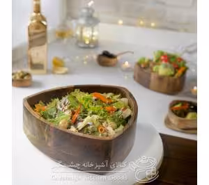کاسه چوبی مستطیل متوسط گوزن کد 97375
