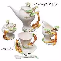 سرویس چایخوری زرافه مدل قوری بلند ست 23 پارچه کم یاب بسیار خاص چینی تخفیف ویژه عیدانه کار دست باکیفیت ارسال پسکرایه 