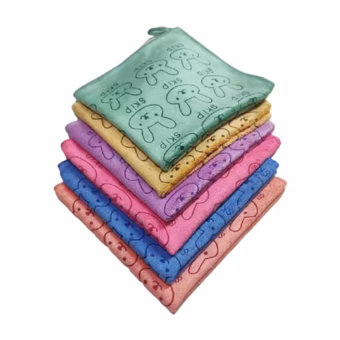 حوله آشپزخانه مدل خرگوشی 6عددی40 در 40  دستی تنظیف میکروفایبر 40 سانتی نانو جادویی نظافت کارواش خرگوشی خانه سلام