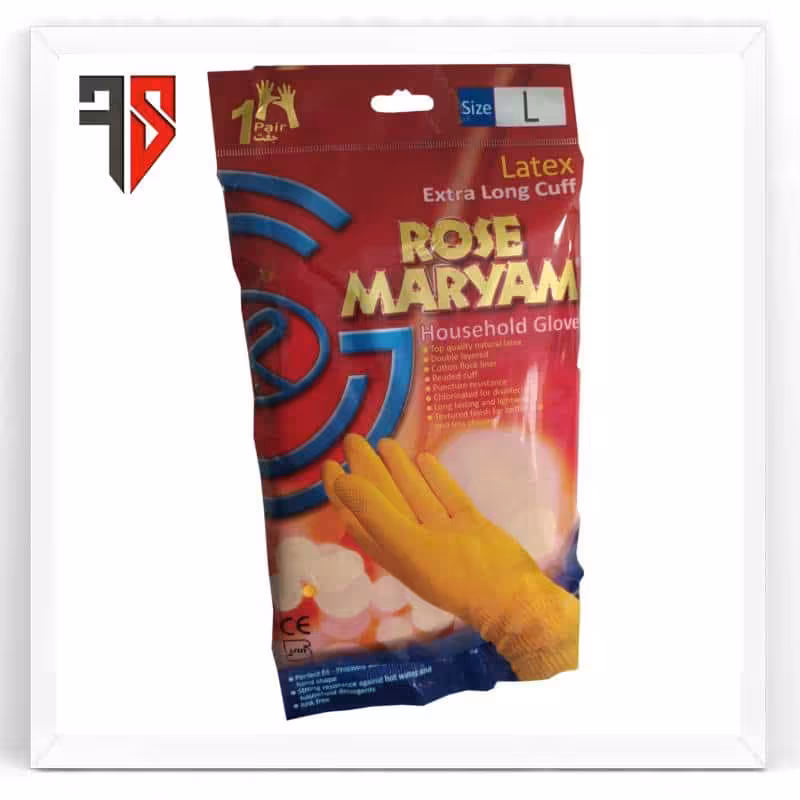 دستکش ظرفشویی ساق بلند رز مریم لارج (12عددی) - مرکز فروش ملزومات کافه رستوران فرزان