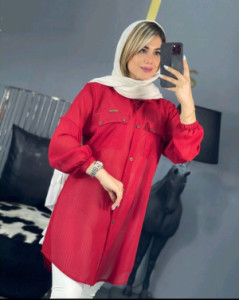 مانتو اسپرت حریر یاسی مدل میله ای