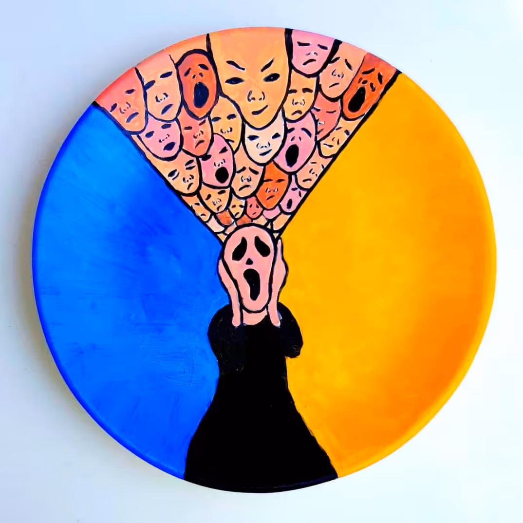 بشقاب سفالی اکرلیک سایز 2 طرح بیشعوری