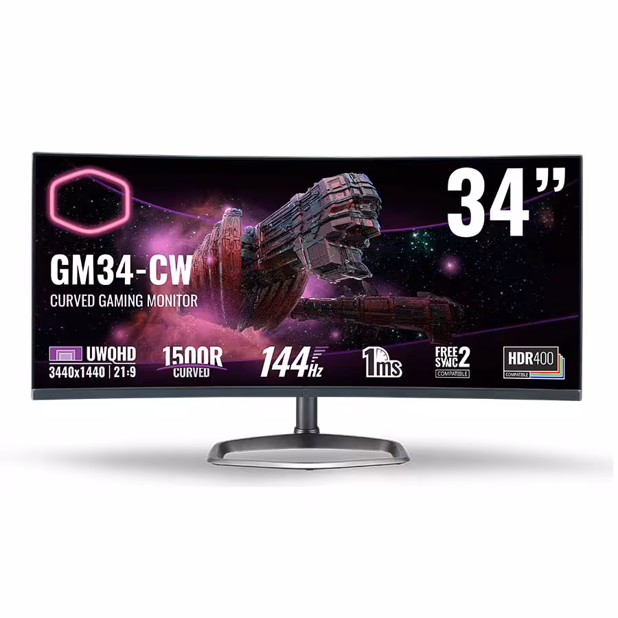 قیمت و خرید مانیتور خمیده گیمینگ 34 اینچ کولرمستر مدل GM34-CW | یاس ارتباط