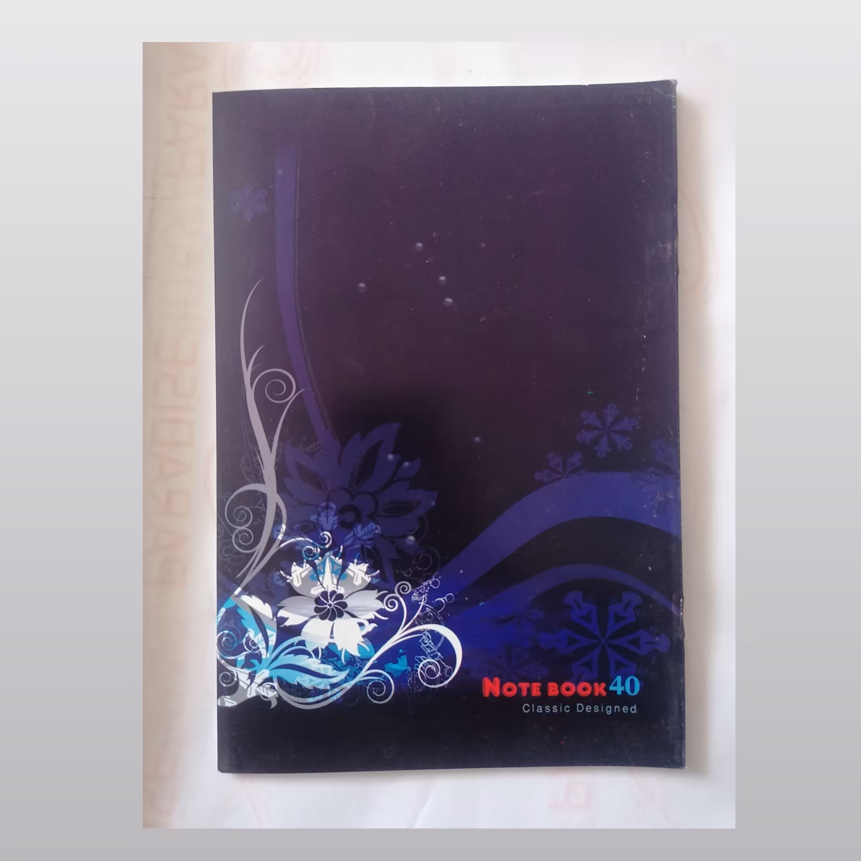 دفتر 40 برگ ساده طرح گل بنفش