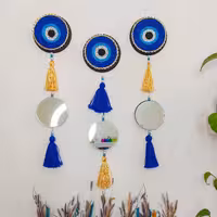 تابلو ریسه چشم نظر و آینه  (2 تکه)ابریشم بافت 