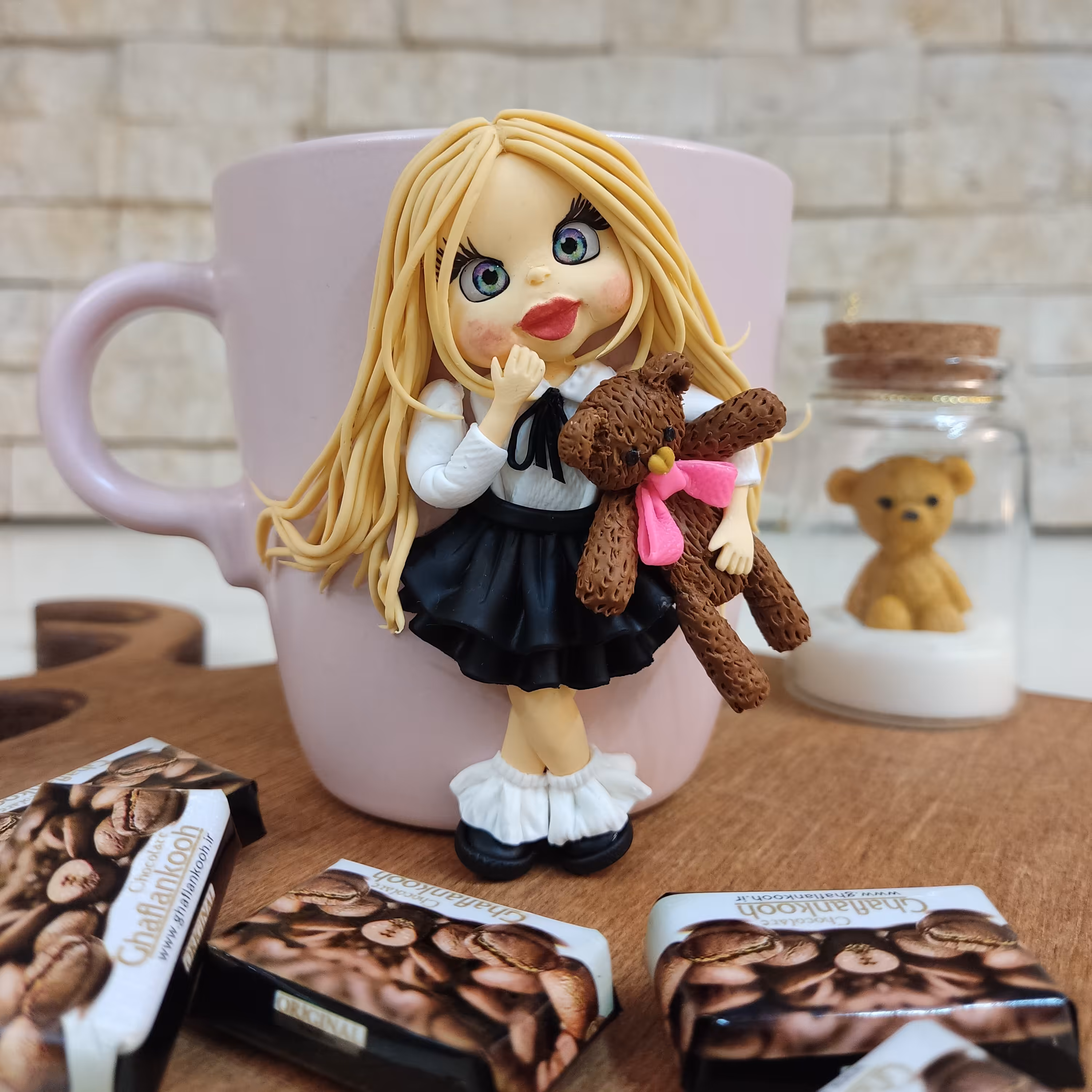 ماگ دخترونه با خرسی 