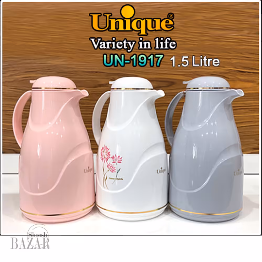 فلاسک 1/5 لیتر رنگی شیشه صورتی یونیک کد 1917