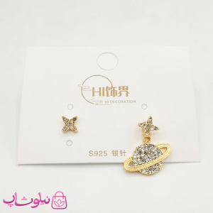 گوشواره دخترانه طرح ستاره و زحل کد 69