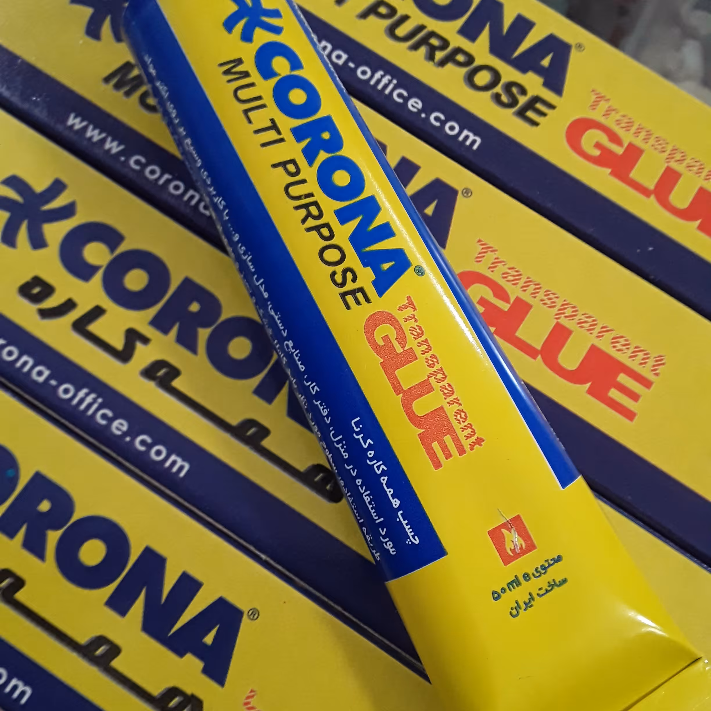 چسب مایع شفاف همه کاره ( مارک کرونا ) 50 میلی لیتر