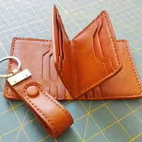 ست جاکارتی و سرکلید چرم دست دوز