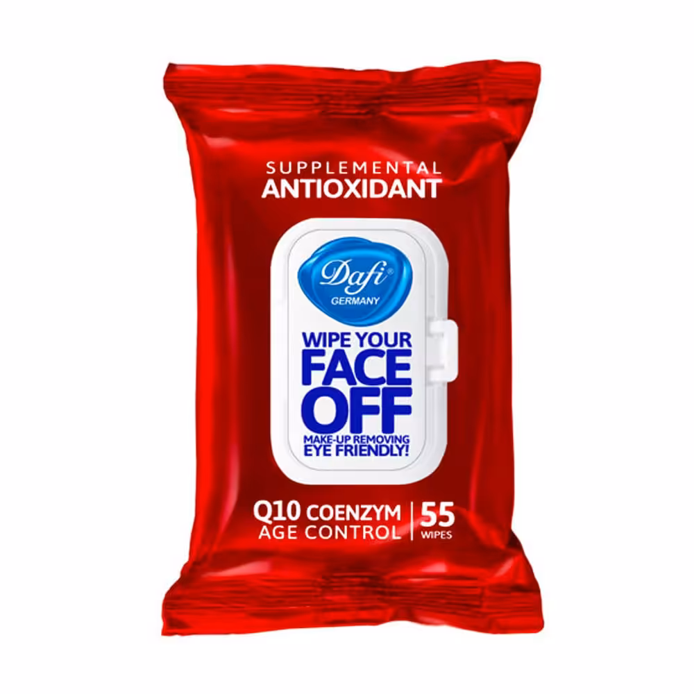 دستمال مرطوب پاک کننده آرایش دافی مدل ANTIOXIDANT بسته 55 عددی