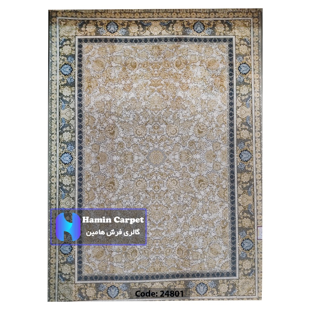 فرش 12 متری 1200 شانه تراکم 3600 نخ اکلریک گل برجسته کد AR24801