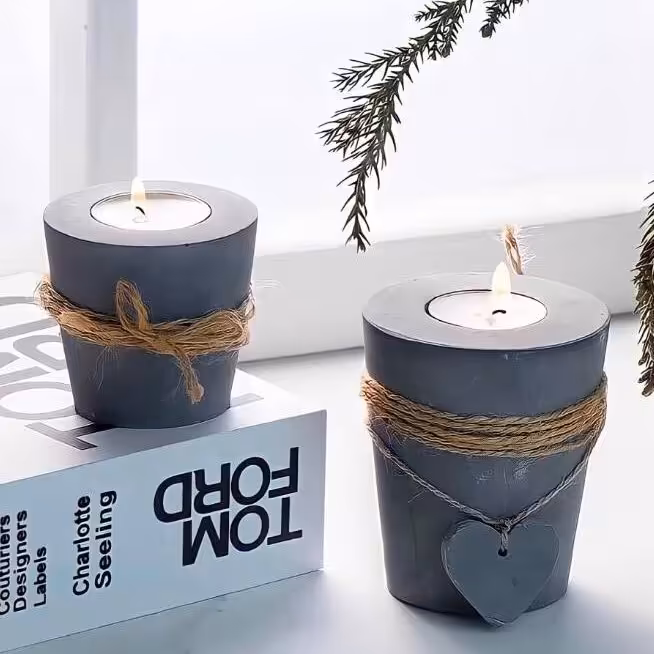 جا شمعی سیمانی دو  عددی