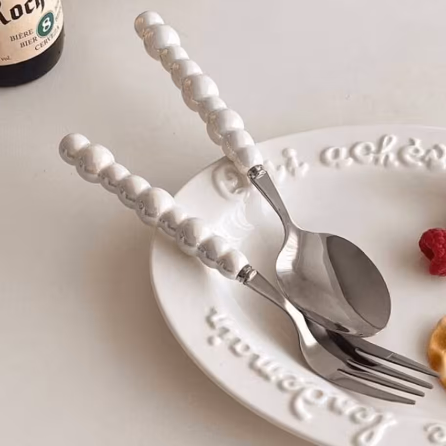 قاشق چنگال دسته مرواریدی