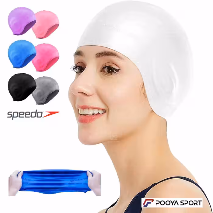 کلاه شنا گوشی دار برای موهای بلند اسپیدو Speedo اصل