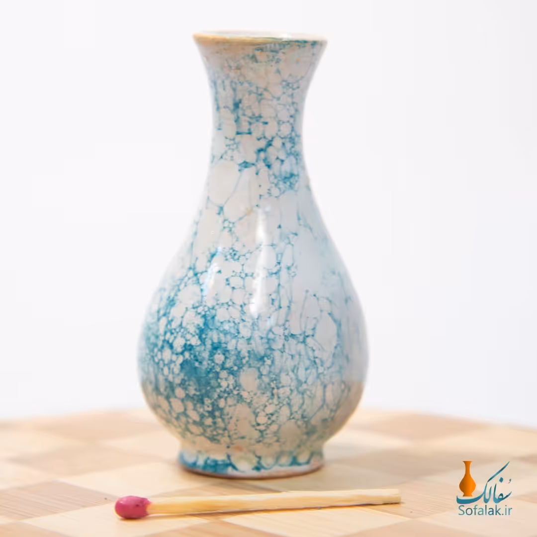 گلدان سفالی مینیاتوری لعاب ترکیبی 