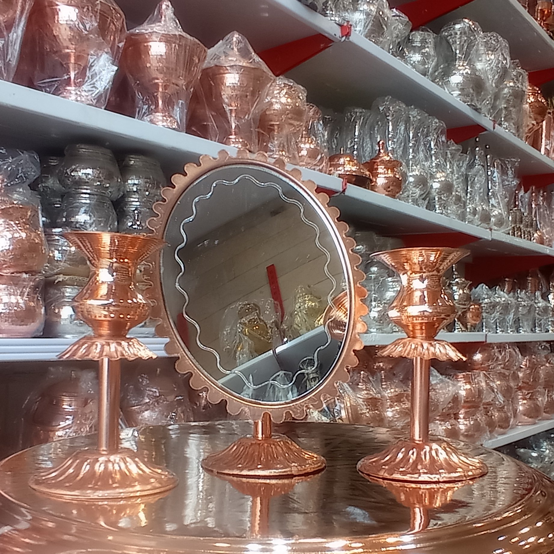 آینه و شمعدان مسی نانو