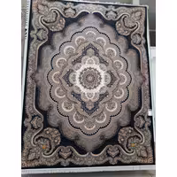 فرش ماشینی 1200 شانه اصل تراکم 3600 طرح باغ ملک زمینه سرمه ای 12 متری جنس اکرولیک