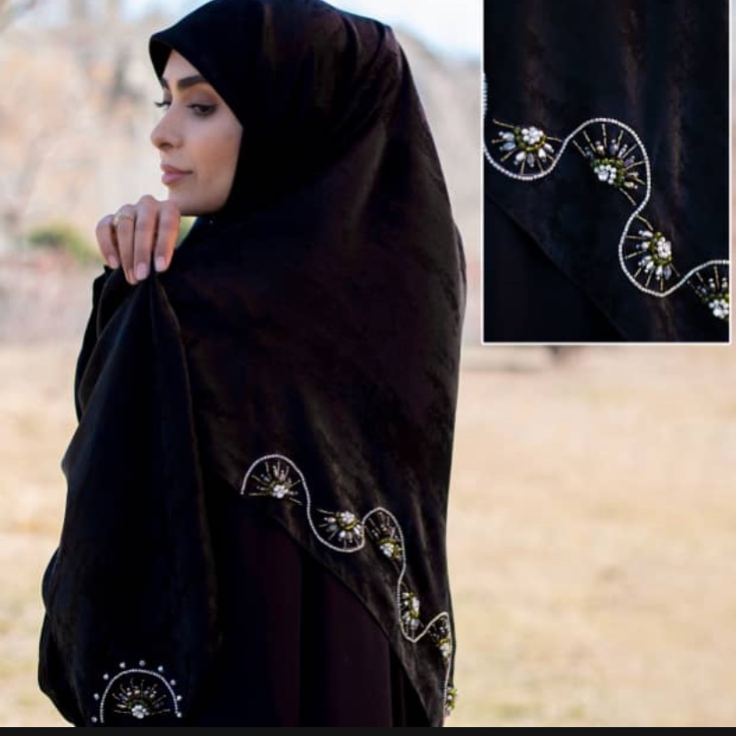 روسری جواهردوزی داوودی سبز
