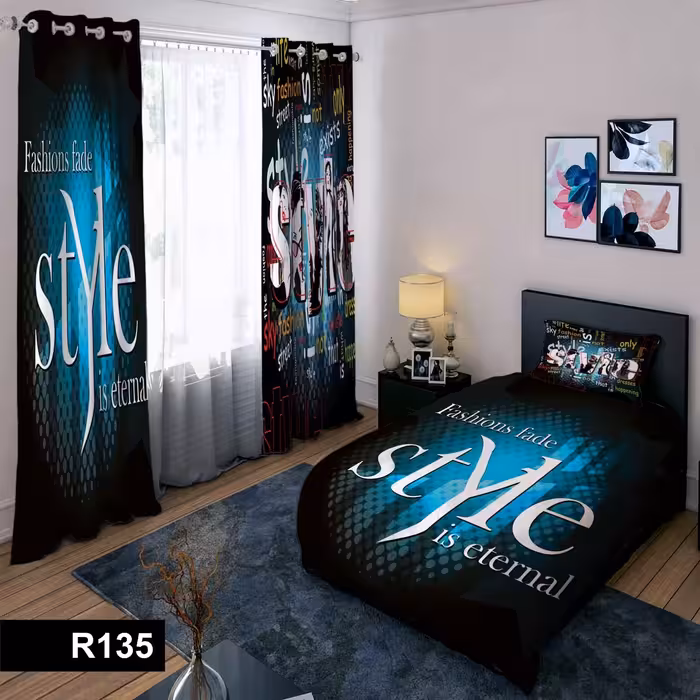 رو تختی یک نفره سه بعدی طرح استایل