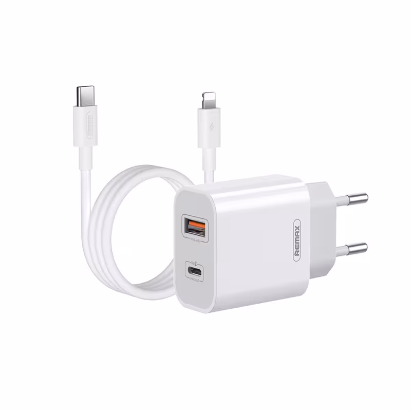 شارژر دیواری ریمکس مدل PD U68 به همراه کابل تبدیل لایتنینگ