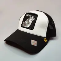 کلاه گورین طرح گرگ سیاه و سفید کد 2678