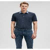 تی شرت یقه پولو سفید مردانه آبی جین با جزئیات 062685 28417 Mavi