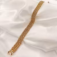 دستبند جذاب  طرح طلا.کد320350478.جنس ژوپینگ آبکاری آبطلا.رنگ ثابت ضدحساسیت