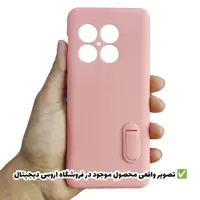 قاب گوشی OnePlus 10 Pro طرح سیلیکونی استند دار - صورتی روشن