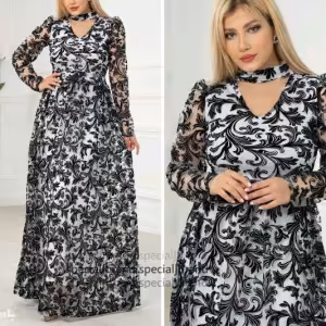 پیراهن مهمانی زنانه فلوک کره ای مدل هیژا