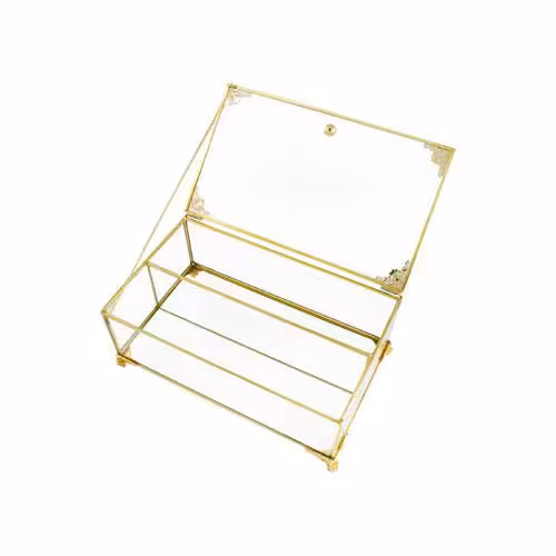 جای کارد و چنگال برنجی شیشه ای