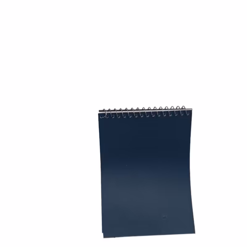 دفترچه یادداشت سیمی جلد طلقی طرح ساده در رنگ بندی مختلف سایز1.8