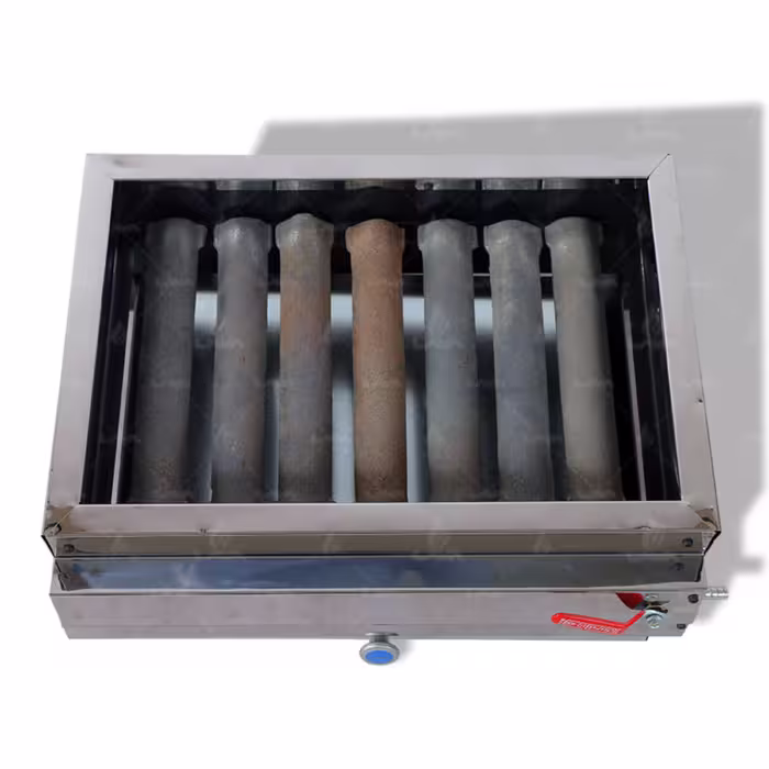 کباب پز گازی خانگی ( 7 شعله ) با شعله چدنی و بدنه استیل
