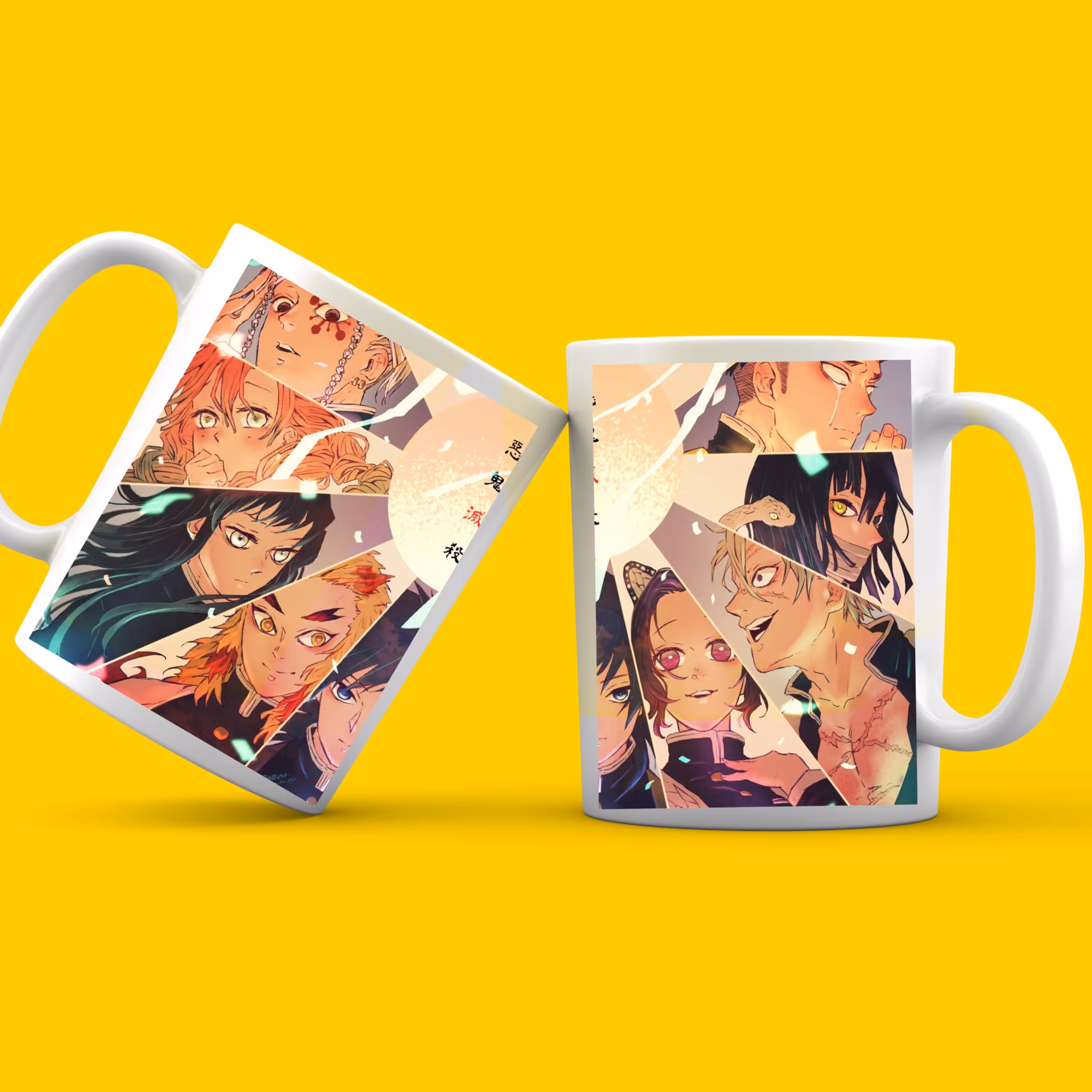 ماگ سرامیکی سفید طرح شیطان کش کیمتسو نو یائیبا کد 04