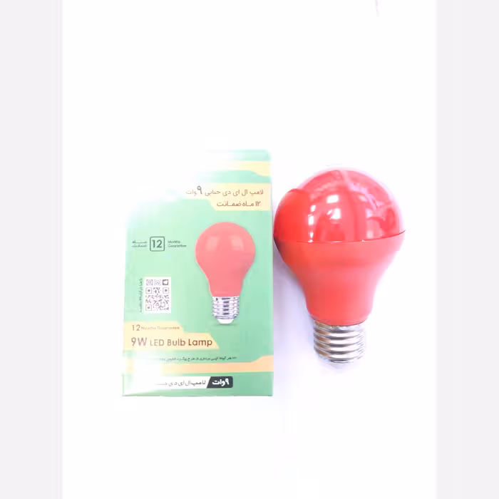 لامپ حبابی 9 وات رنگی قرمز پارس شعاع بسته 10 عددی
