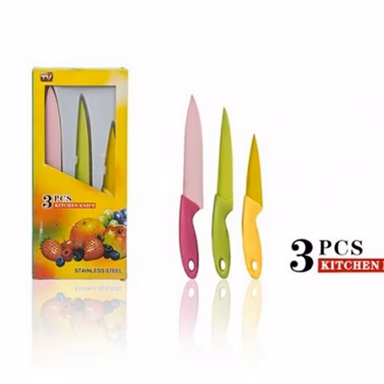 چاقوی 3 تکه سرامیکی رنگی Kitchen Knife (ارسال رایگان)