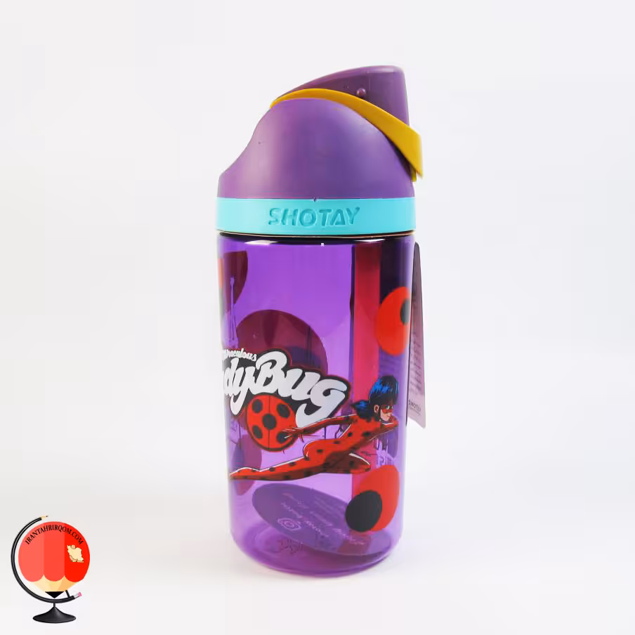 قمقمه دخترانه نی دار طرح دختر کفشدوزکی شوتای