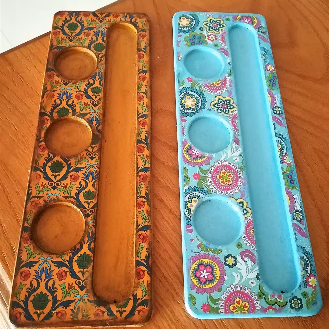 جاعود و جاشمعی چوبی دکوپاژ و پتینه سده