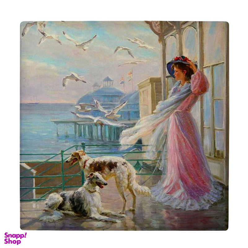 زیر لیوانی طرح بانو و سگ ها کد 3865038_2021