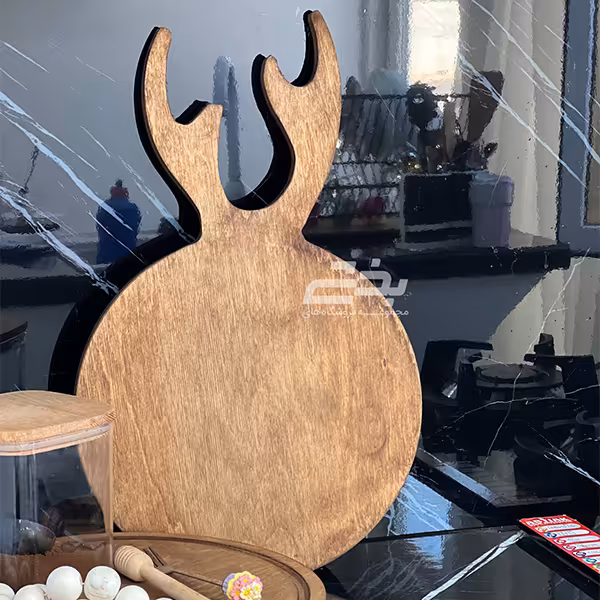 سینی سرو مدل چوبی گوزن گرد سایز بزرگ