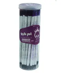مداد مشکی ام کیو سه گوش بدنه سفید ذغالی پاکندار (48عددی) کد H48